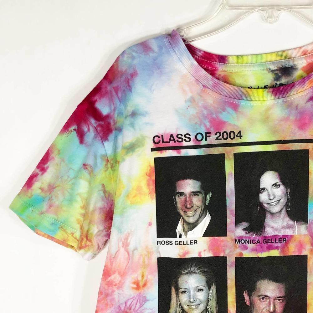 Pivot Pivot Tie Dye Womens‎ XS Tee Friends Handmade Shirt Ross Rachel Pink 124 - Picture 9 of 10